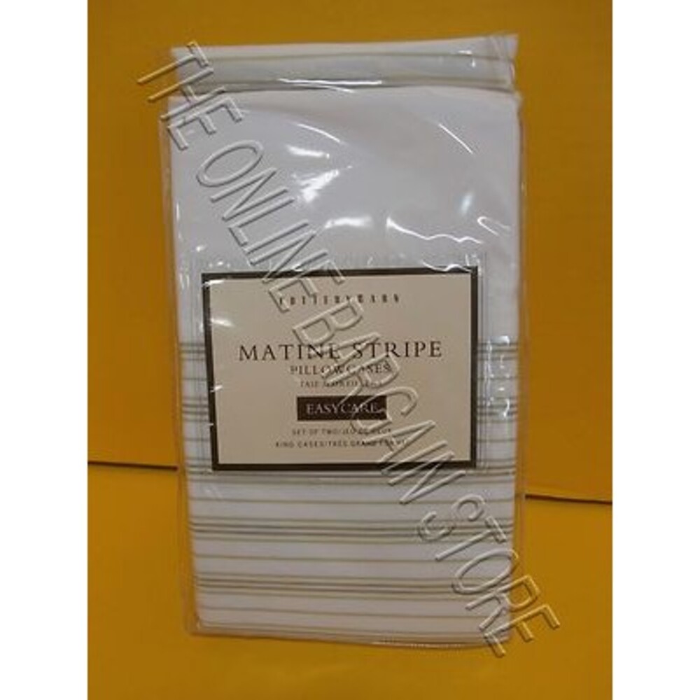 2 Pottery Barn Matine Stripe Bed Dorm Room Pillow cases King Size Green